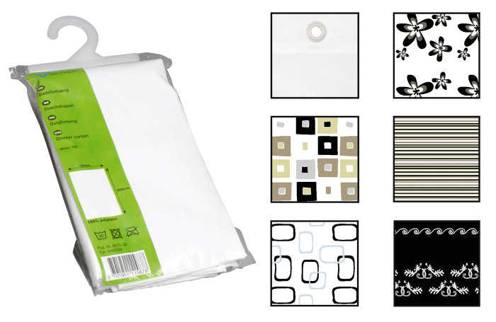 GEYSER® Black Flower dusjforheng 180 x 200 cm